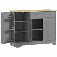 HOMCOM Küchenbuffet, Küchenschrank mit 3 Türregalen, 1 Schublade, verstellbaren Einlegeböden, Sideboard für Esszimmer, 105x40x83 cm, Grau Aosom