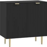 HOMCOM Küchenbuffet, Aufbewahrungsmöbel mit 2 Türen, verstellbares Regal, erhöhte Metallfüße, für Küche, Wohnzimmer, 80 x 40 x 80 cm, schwarz Aosom
