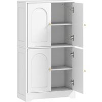 HOMCOM Küchenschrank, Aufbewahrungsmöbel, modernes Buffet mit 4 geschwungenen Türen und 2 verstellbaren Einlegeböden, für Esszimmer, Wohnzimmer, 60 x 30 x 110 c