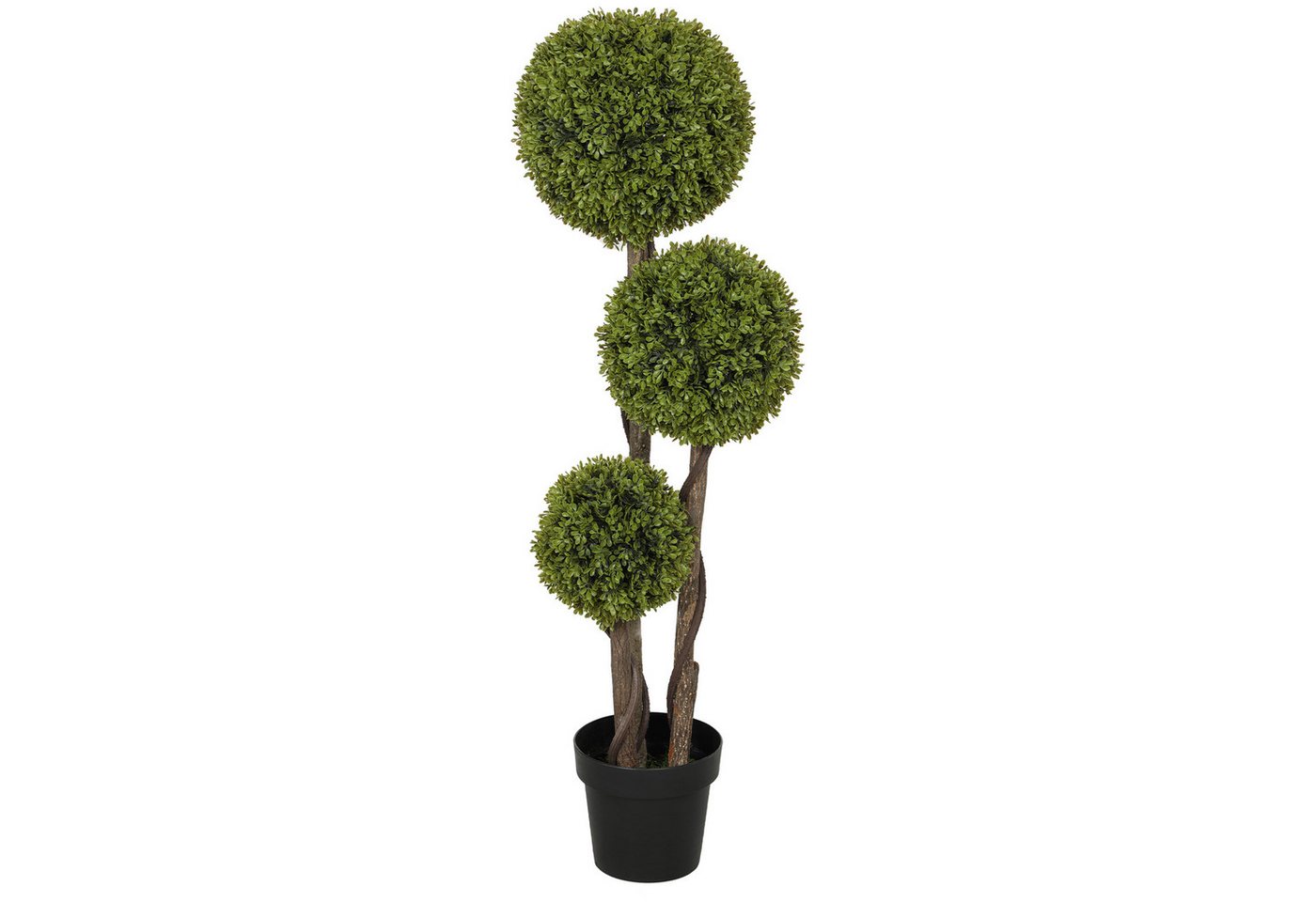 Kunstpflanze Kunstbaum mit UV-Schutz, Plastik Künstliche Pflanzen im Topf Buchsbaum, HOMCOM, Höhe 115 cm, Grün 19,5L x 19,5B x 115H cm – Bild 2 von 5