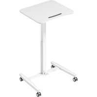HOMCOM Laptoptisch Höhenverstellbar Pneumatisch mit Rollen, Neigbarer Tischplatte, 75-114cm Computertisch mit Sicherheitsstopper, Mobiler Stehpult Schreibtisch 