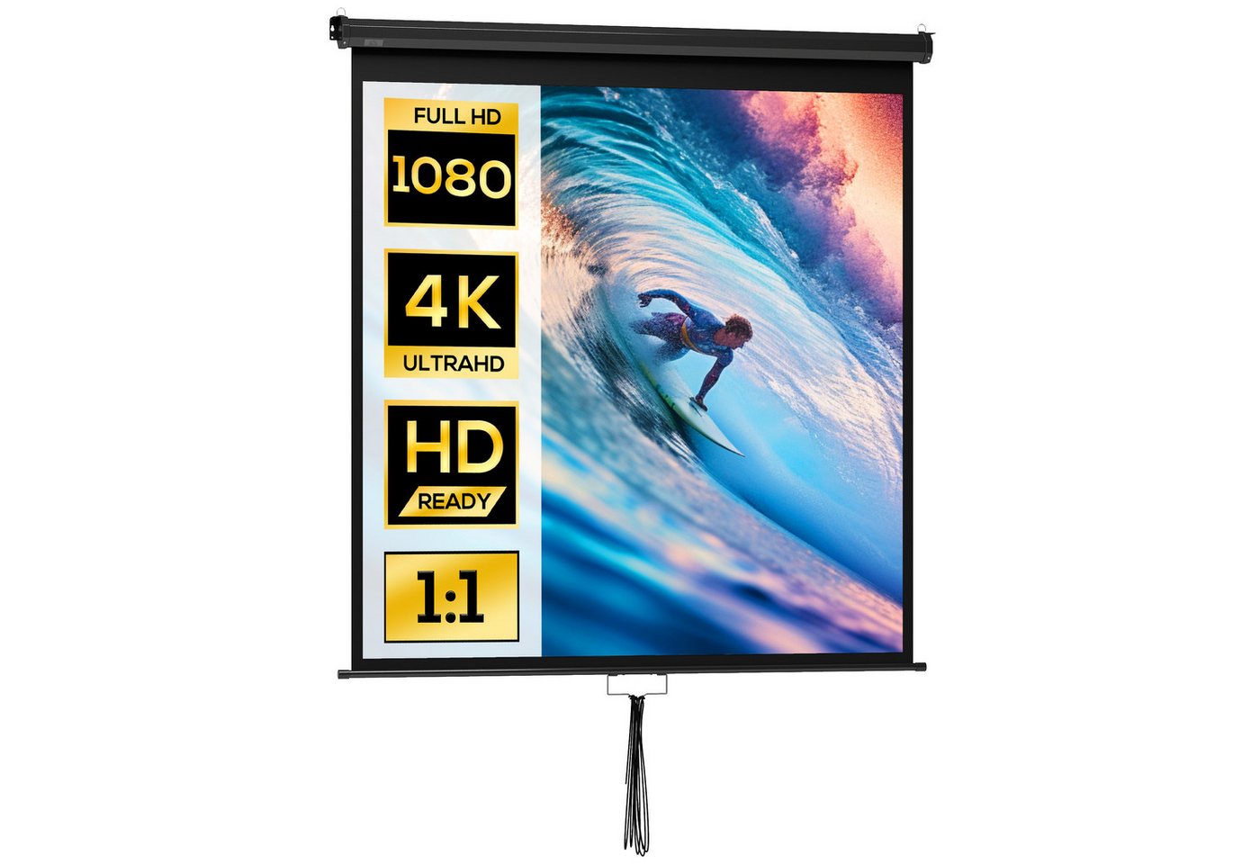 HOMCOM Leinwand Beamer, für Heimkino Büro-Präsentationen – Bild 2 von 5