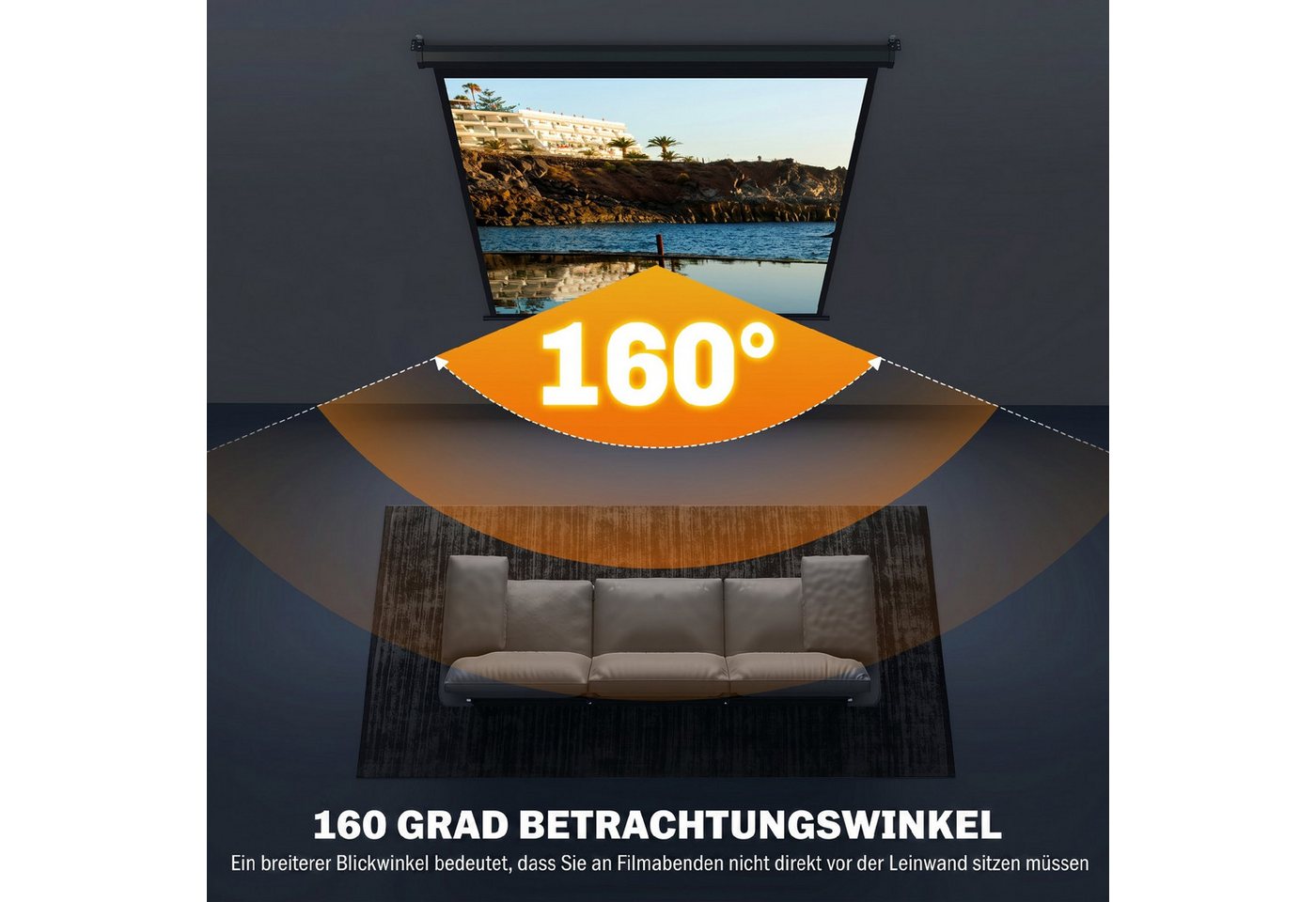 HOMCOM Leinwand Beamer, für Heimkino Büro-Präsentationen – Bild 5 von 5