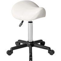 HOMCOM Massagehocker mit höhenverstellbarem Sattel, ergonomischem Hocker, Drehstuhl 360°, für Massagesalon, Tattoo-Studio, Klinik, Spa, Weiß Aosom