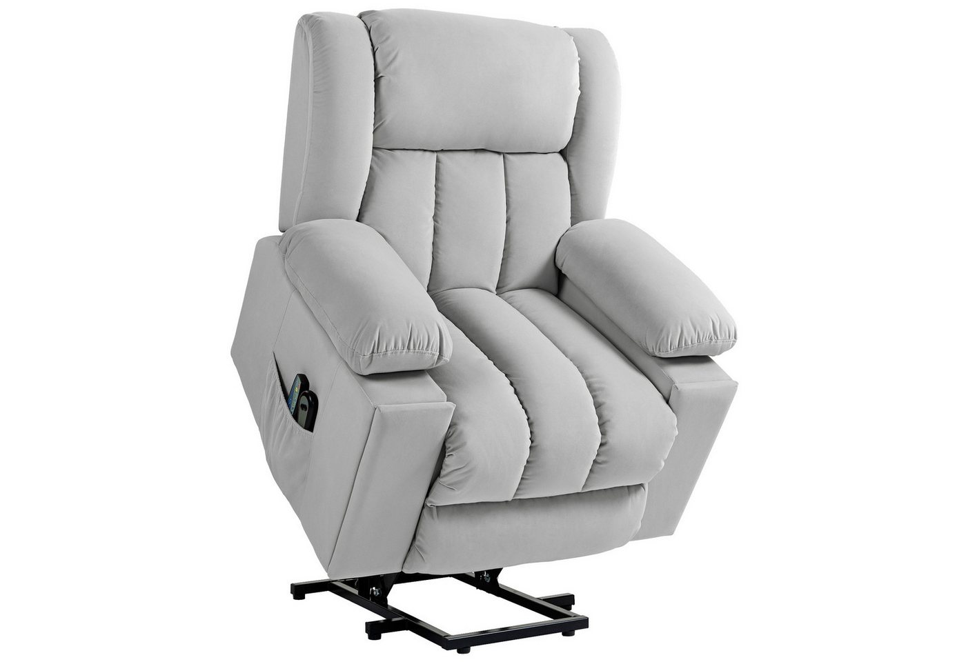 HOMCOM Massagesessel Elektrisch Relaxsessel mit Liege-, Wärme-, Massagefunktion (Fernsehsessel mit Aufstehhilfe, 1-St., TV-Sessel), mit Becherhalter, Stautraum, – Bild 2 von 5