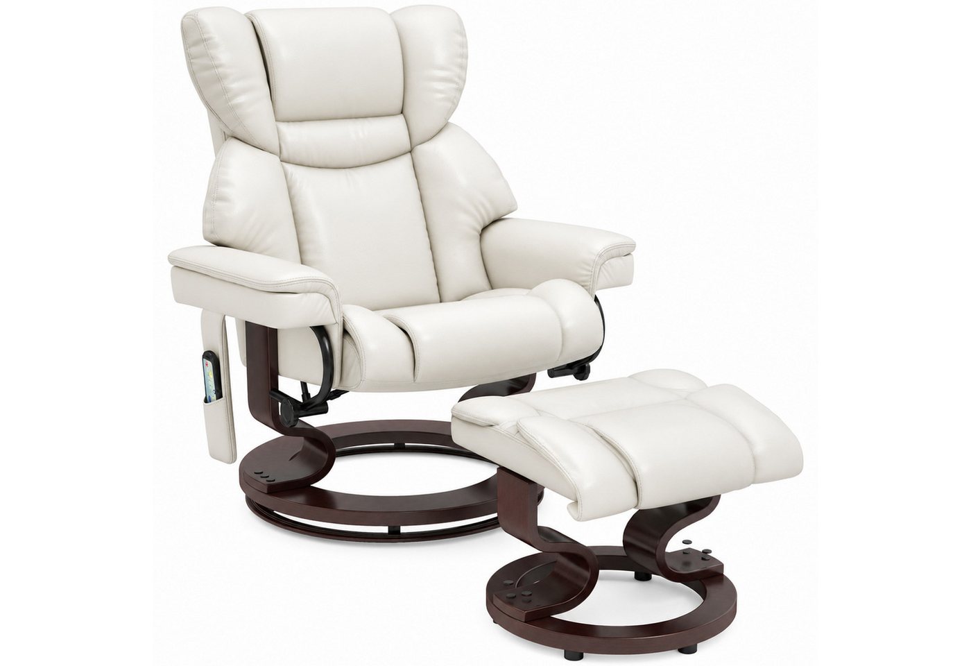 HOMCOM Massagesessel Fernsehsessel mit Hocker, 360°drehbarer, Massage, Kunstleder (Relaxsessel, 2-St., Fernsehsessel), mit Fernbedienung, Seitentasche, für Wohn – Bild 2 von 5