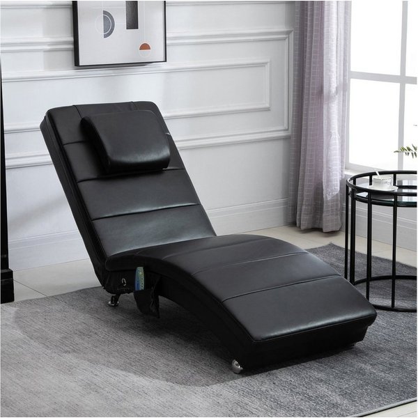 HOMCOM Massagesessel Relaxliege Relaxsessel mit Liegefunktion 8 Massagepunkten (Liegesessel, 1-St., Lounge Sessel), Schwarz 58 x 163 x 87 cm