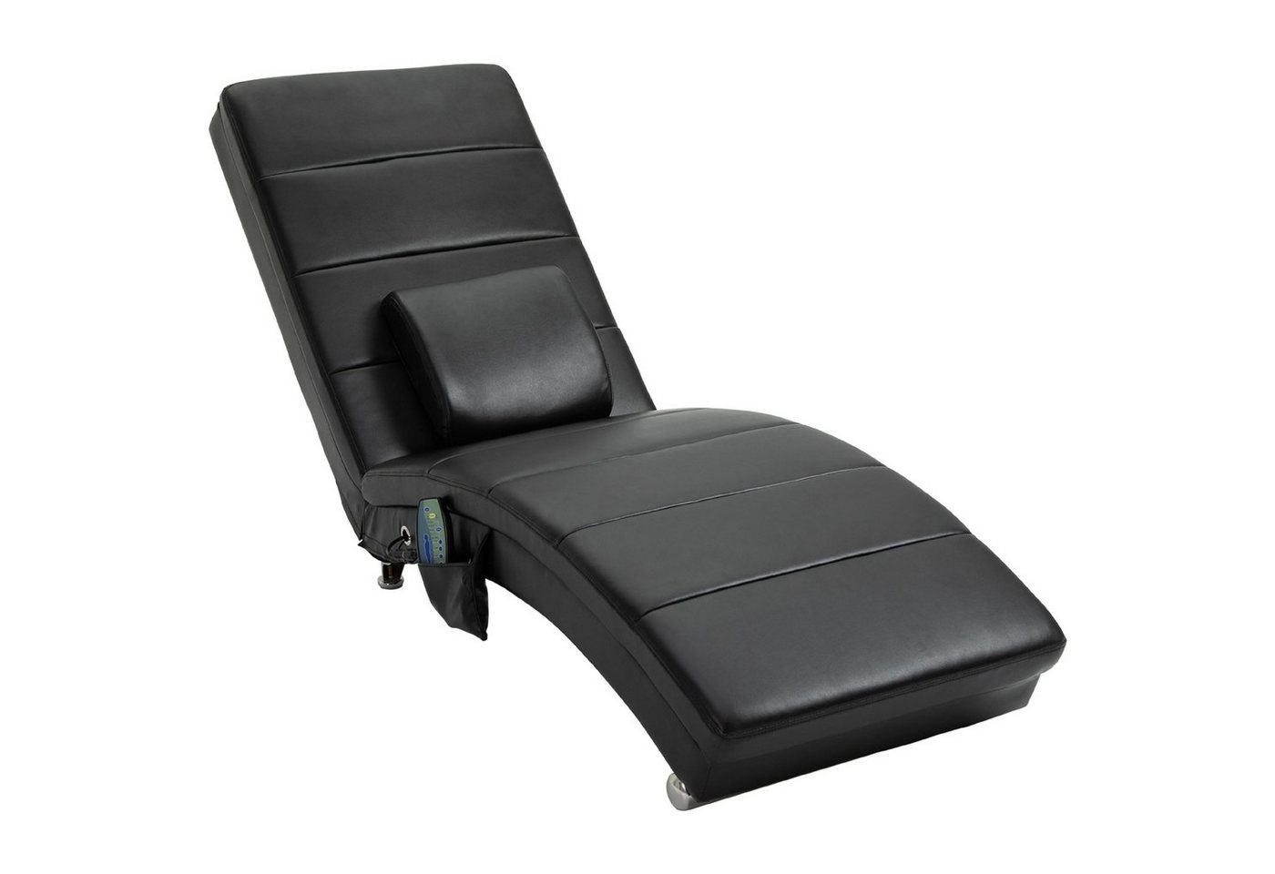 HOMCOM Massagesessel Relaxliege Relaxsessel mit Liegefunktion 8 Massagepunkten (Liegesessel, 1-St., Lounge Sessel), Schwarz 58 x 163 x 87 cm – Bild 2 von 5