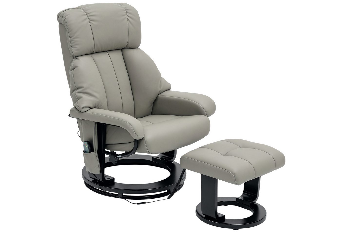 HOMCOM Massagesessel Relaxsessel mit Hocker, Liegefunktion, Ruhesessel für Wohnzimmer (Fernsehsessel, 2-St., Elektrischer Liegesessel mit Fernbedienung), mit Se – Bild 2 von 5