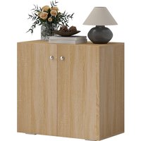 HOMCOM Mehrzweckschrank mit 2 Türen, Schrank für Wohnzimmer oder Büro aus Holz mit Aluminiumgriffen, 70x39x70cm Aosom