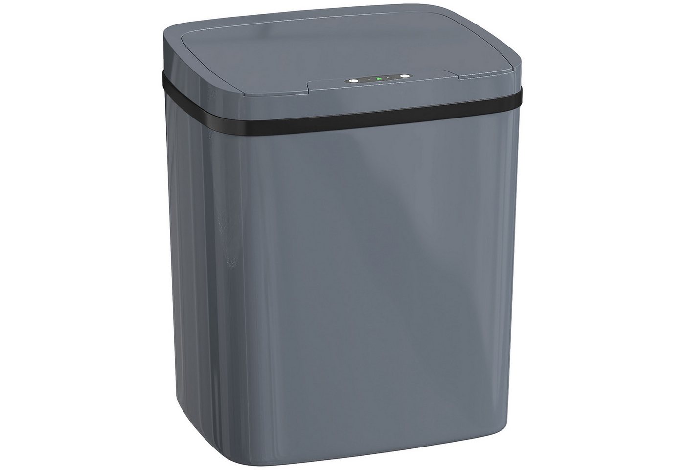HOMCOM Mülleimer Sensor 15L mit zwei Öffnungsmodi Abfalleimer Kunststoff, für Küche, Büro, Grau – Bild 2 von 5