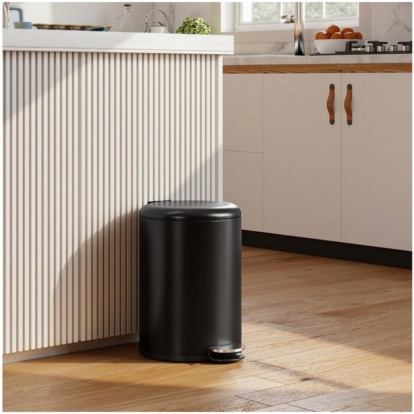 HOMCOM Mülleimer Treteimer Abfalleimer mit Inneneimer und Soft-Close-Funktion, für Wohnzimmer, Büro, Schwarz, 36 x 30 x 44,5 cm