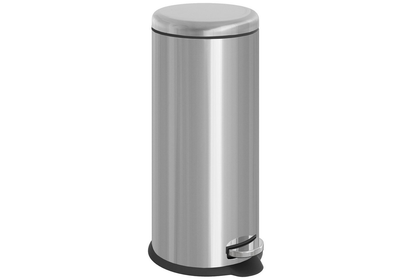 HOMCOM Mülleimer Treteimer mit Inneneimer Abfalleimer Pedal-Mülleimer Klappdeckel, Silber Ø29,2 x 62,9 cm – Bild 2 von 5
