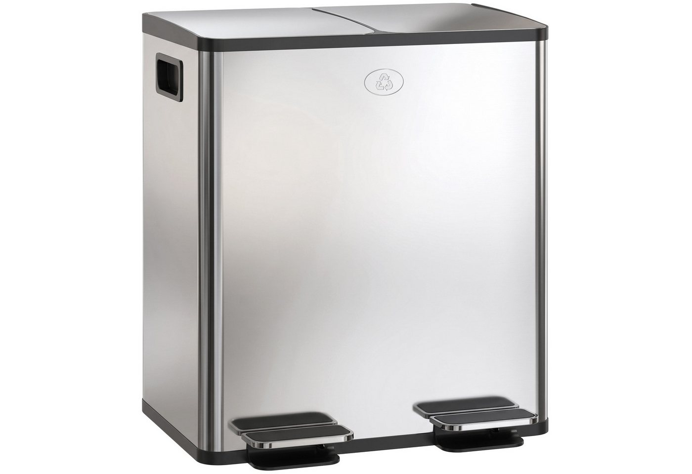 HOMCOM Mülltrennsystem Mülleimer 20L Abfalleimer aus Edelstahl mit Softclose Deckel, für Wohnung, Silber – Bild 2 von 5