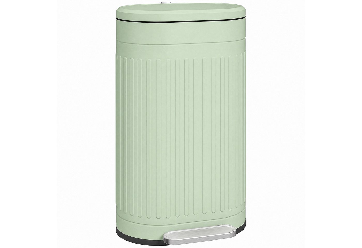 HOMCOM Mülltrennsystem Mülleimer 30L Treteimer mit Deckel und Fußpedal, für Wohnzimmer, Büro, Grün, 36,5 x 31,2 x 60,8 cm – Bild 2 von 5