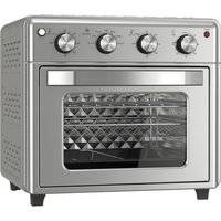 HOMCOM Multifunktionaler elektrischer Tischofen Mini-Backofen Toaster 30 L 1600 W Heißluftfritteuse mit 7 Heizmodi Timer und einstellbarer Temperatur 43x39x39 c