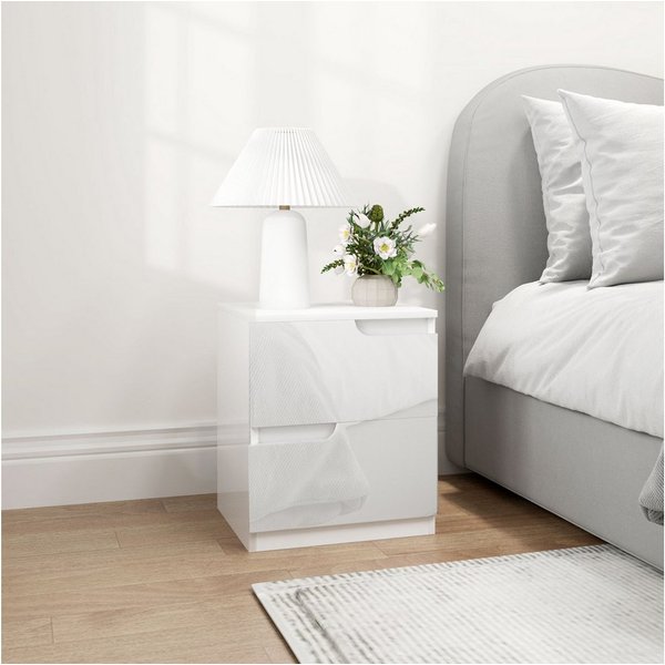 HOMCOM Nachttisch Nachtschrank mit 2 Schubladen, für Wohnzimmer, Schlafzimmer (Nachtschrank, 1-St., Beistelltisch), für Wohnzimmer, Schlafzimmer, 40 x 40 x 45 c