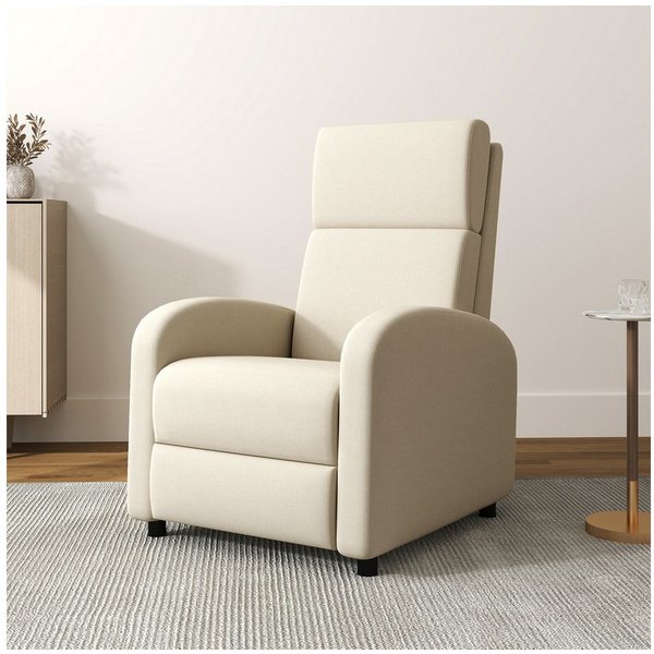 HOMCOM Relaxsessel Fernsehsessel, gepolstert, Sessel mit verstellbarer Rückenlehne (gepolstert TV-Sessel, 1-St., Liegesessel mit Leinenoptik, Fußstütze), bis 12