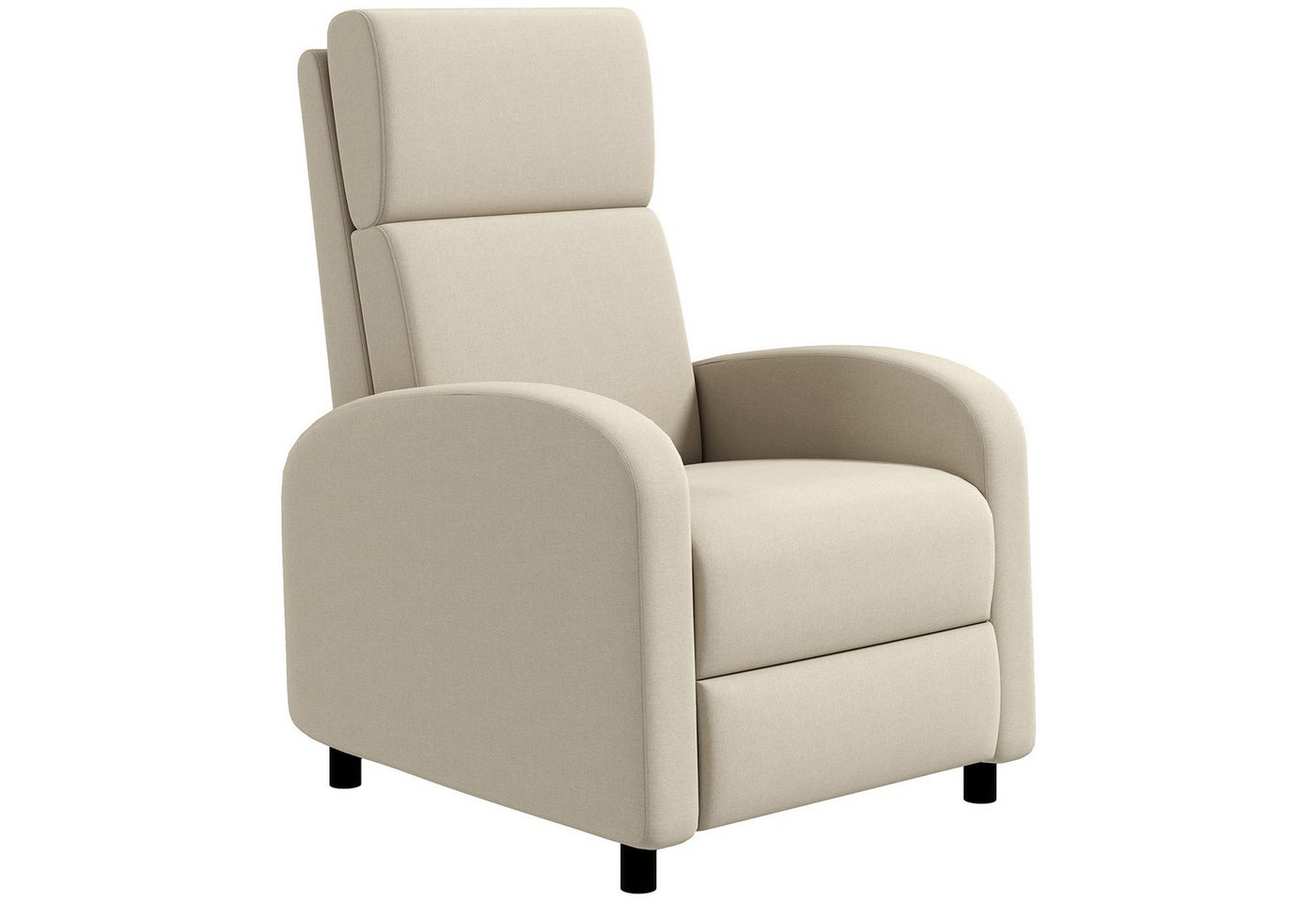 HOMCOM Relaxsessel Fernsehsessel, gepolstert, Sessel mit verstellbarer Rückenlehne (gepolstert TV-Sessel, 1-St., Liegesessel mit Leinenoptik, Fußstütze), bis 12 – Bild 2 von 5