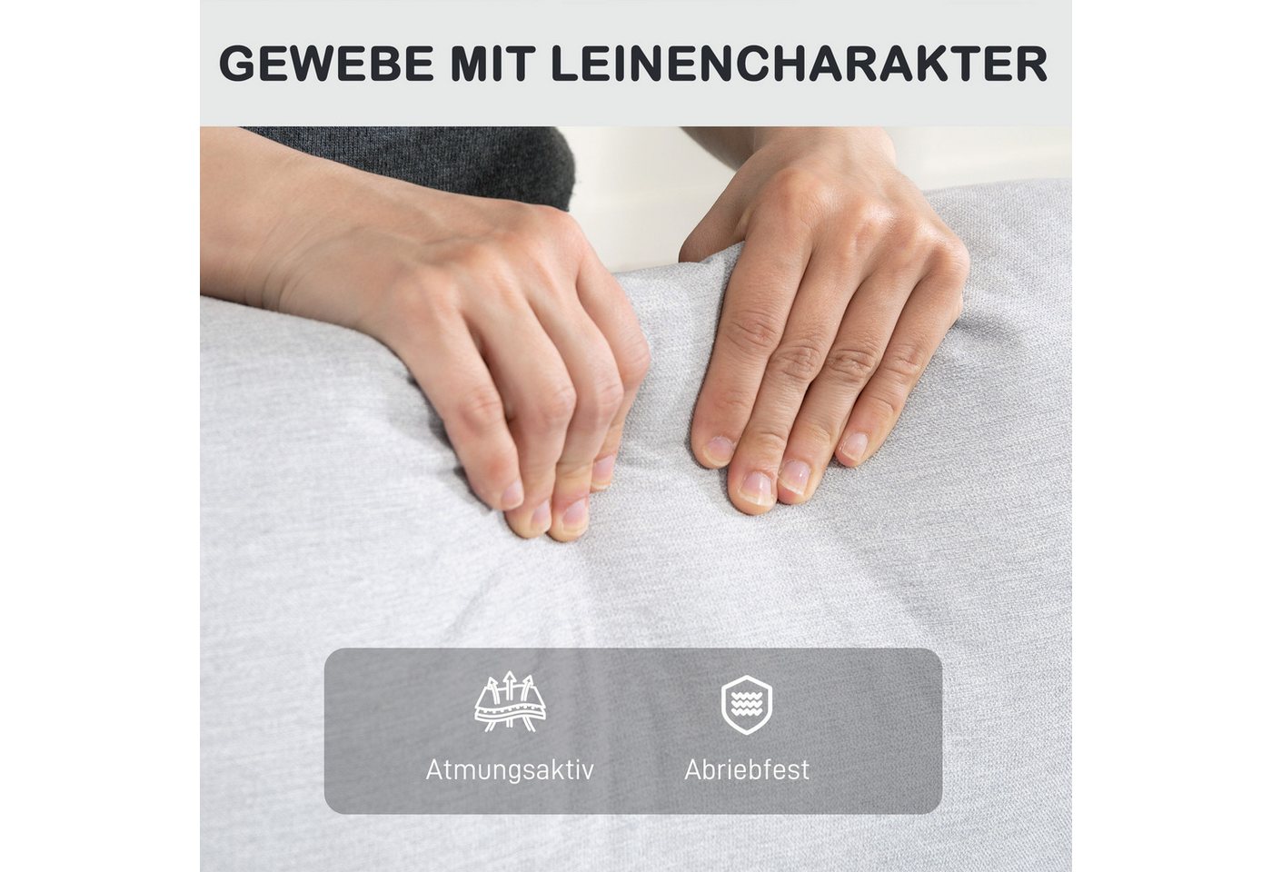 HOMCOM Relaxsessel Fernsehsessel, TV-Sessel mit Fußteil, Leinenoptik, bis 150 kg (moderner Polstersessel, 1-St., Verstellbarer Relaxsessel mit Fußstütze), für W – Bild 5 von 5