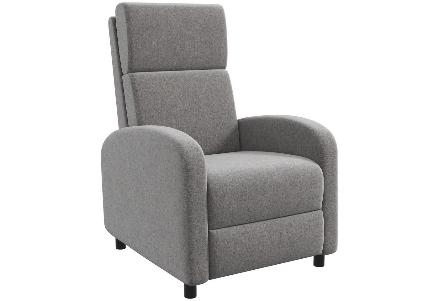 HOMCOM Relaxsessel Fernsehsessel, gepolstert, Sessel mit verstellbarer Rückenlehne (TV-Sessel, 1-St., Liegesessel), bis 120 kg Belastbar, für Wohnzimmer, Grau – Bild 2 von 5