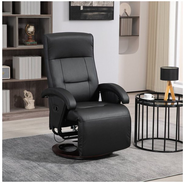 HOMCOM Relaxsessel Fernsehsessel Ruhesessel mit Liegefunktion, drehbar, Fußablage (Liegesessel, 1-St., TV-Sessel), für Wohnzimmer, Schlafzimmer, 86 x 66 x 107 c