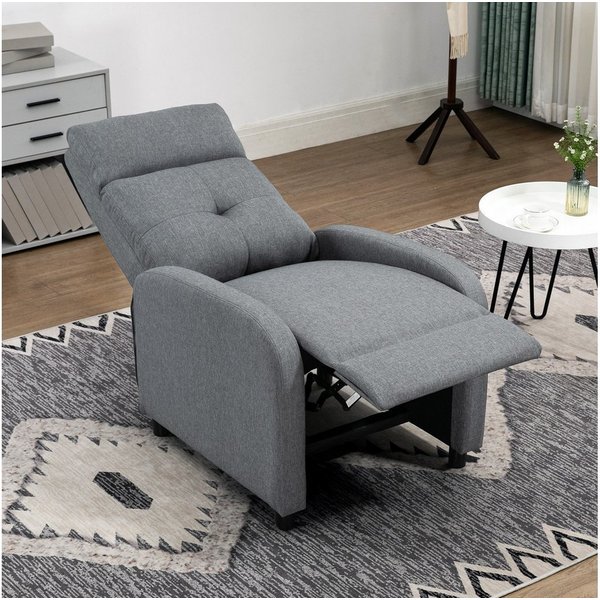 HOMCOM Relaxsessel Liegesessel mit Leinenoptik und Taschenfederkern, Ruhesessel (TV-Sessel mit Taschenfederkern, 1-St., Ruhesessel), für Wohnzimmer, Schlafzimme