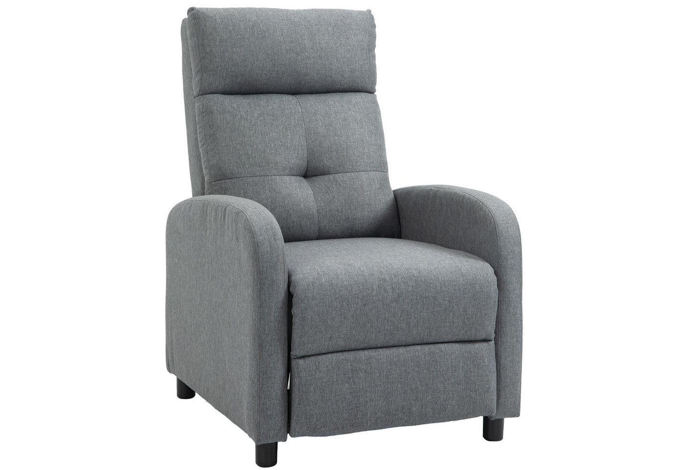 HOMCOM Relaxsessel Liegesessel mit Leinenoptik und Taschenfederkern, Ruhesessel (TV-Sessel mit Taschenfederkern, 1-St., Ruhesessel), für Wohnzimmer, Schlafzimme – Bild 2 von 5