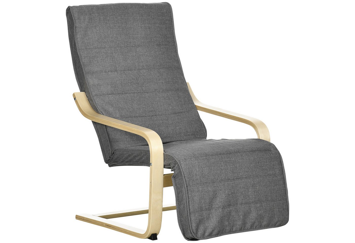 HOMCOM Relaxsessel Polstersessel mit Leinenoptik Sessel (Set, 1-St., Lesesessel), 5-fach verstellbare Fußstütze, abnehmbare Bezüge – Bild 2 von 5