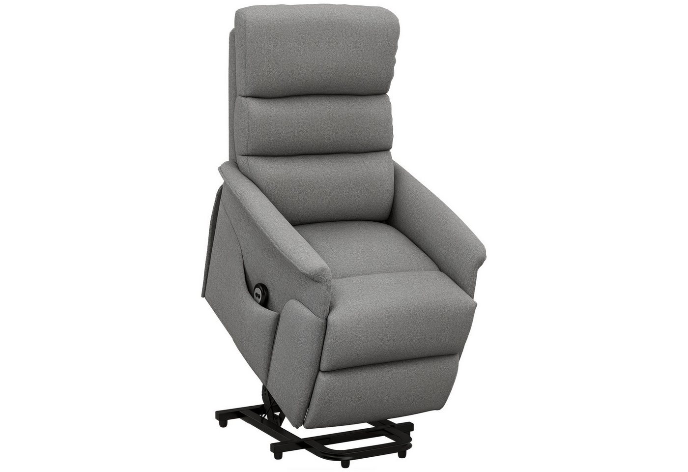 HOMCOM Relaxsessel Sessel mit Leinenoptik, Taschenfeder und Fernbedienung (TV-Sessel, 1-St., Fernsehsessel), für Wohnzimmer, Grau – Bild 2 von 5