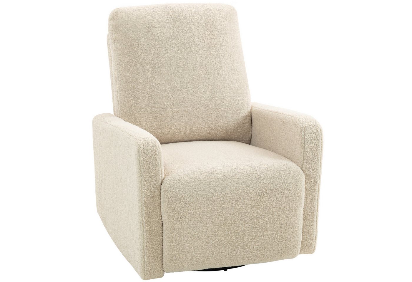 HOMCOM Relaxsessel TV-Sessel mit Fußteil, Ruhesessel für Wohnzimmer, Schlafzimmer (Liegesessel, 1-St., Fernsehsessel), 360° drehbar, Beige – Bild 2 von 5