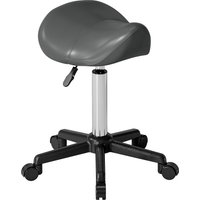 HOMCOM Rollhocker, Massagehocker mit Höhenverstellung 45-57 cm und ergonomischem Sattel, drehbarer Arbeitsstuhl mit Rollen 360°, für Massagestudio, Tattoo, Klin
