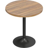HOMCOM Runder Bartisch 60 cm, hoher Küchentisch mit rutschfesten Füßen, Metallgestell, für Küche, Wohnzimmer, Nussbaum Aosom