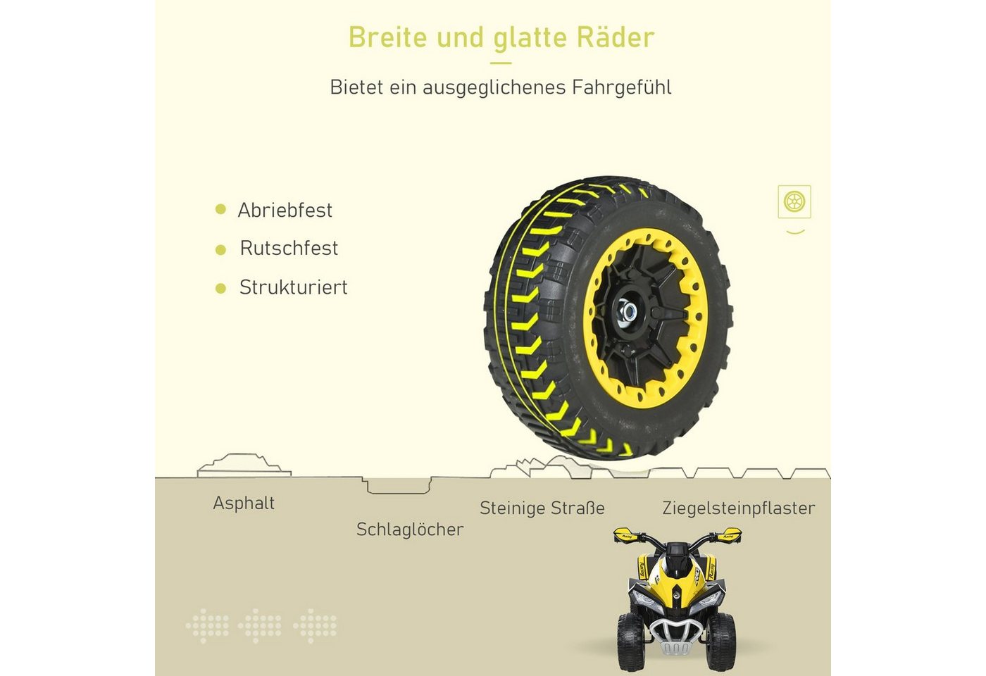 HOMCOM Rutscher Kinder Rutschauto Tretauto, (Rutschen Kinderauto, 1-tlg., Kinderfahrzeug), Gelb 67,5 x 38 x 44 cm – Bild 5 von 5