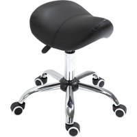 HOMCOM Sattelhocker Arbeitshocker Drehstuhl höhenverstellbar gepolstert in Schwarz, ideal für Kosmetik & Büro Aosom.de