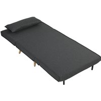 HOMCOM Schlafsessel 3 in 1 Sessel mit Schlaffunktion, 183 x 63 cm Klappbar Schlafsofa mit 6-stufig Verstellbarer Rückenlehne, Metallfüßen, Lendenkissen und Lein