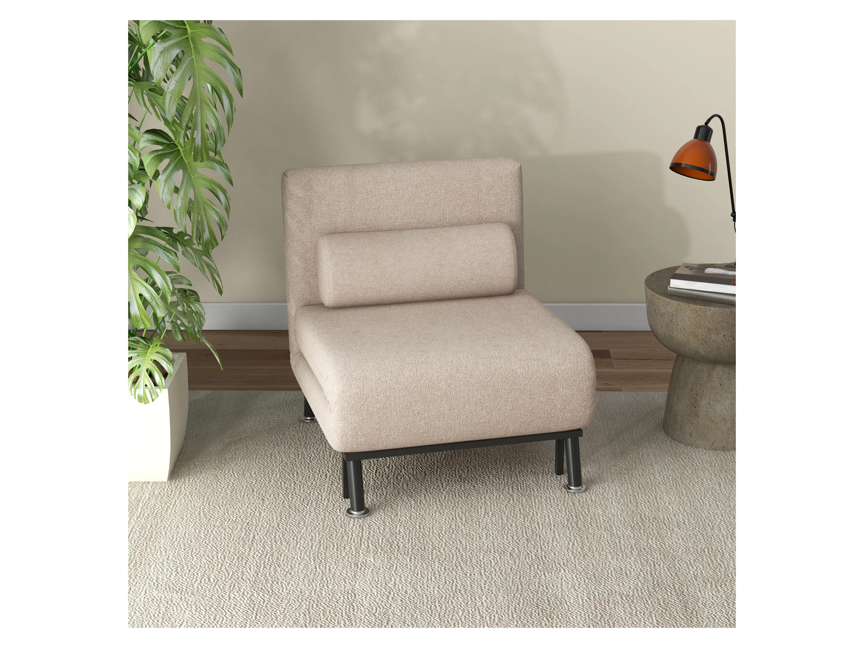 HOMCOM Schlafsessel (Breite 75 cm, Beige) – Bild 2 von 4