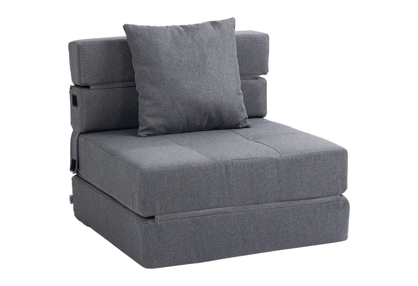 HOMCOM Schlafsofa 2-in-1 Klappsessel mit Bettfunktion, Relaxsessel mit Kissen, Schlafsessel klappbar 1 Teile, für Wohnzimmer, Schlafzimmer, bis 120 kg Belastbar – Bild 2 von 5
