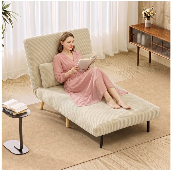 HOMCOM Schlafsofa Schlafsessel 3 in 1 mit Bettfunktion, Verstellbarer Rückenlehne, Set 1 Teile, 3-in-1, Click-Clack, Rückenlehne 6-fach