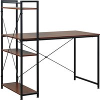 HOMCOM Schreibtisch Computertisch Arbeitstisch Bürotisch mit Regal Schwarz 120x64x121cm Aosom