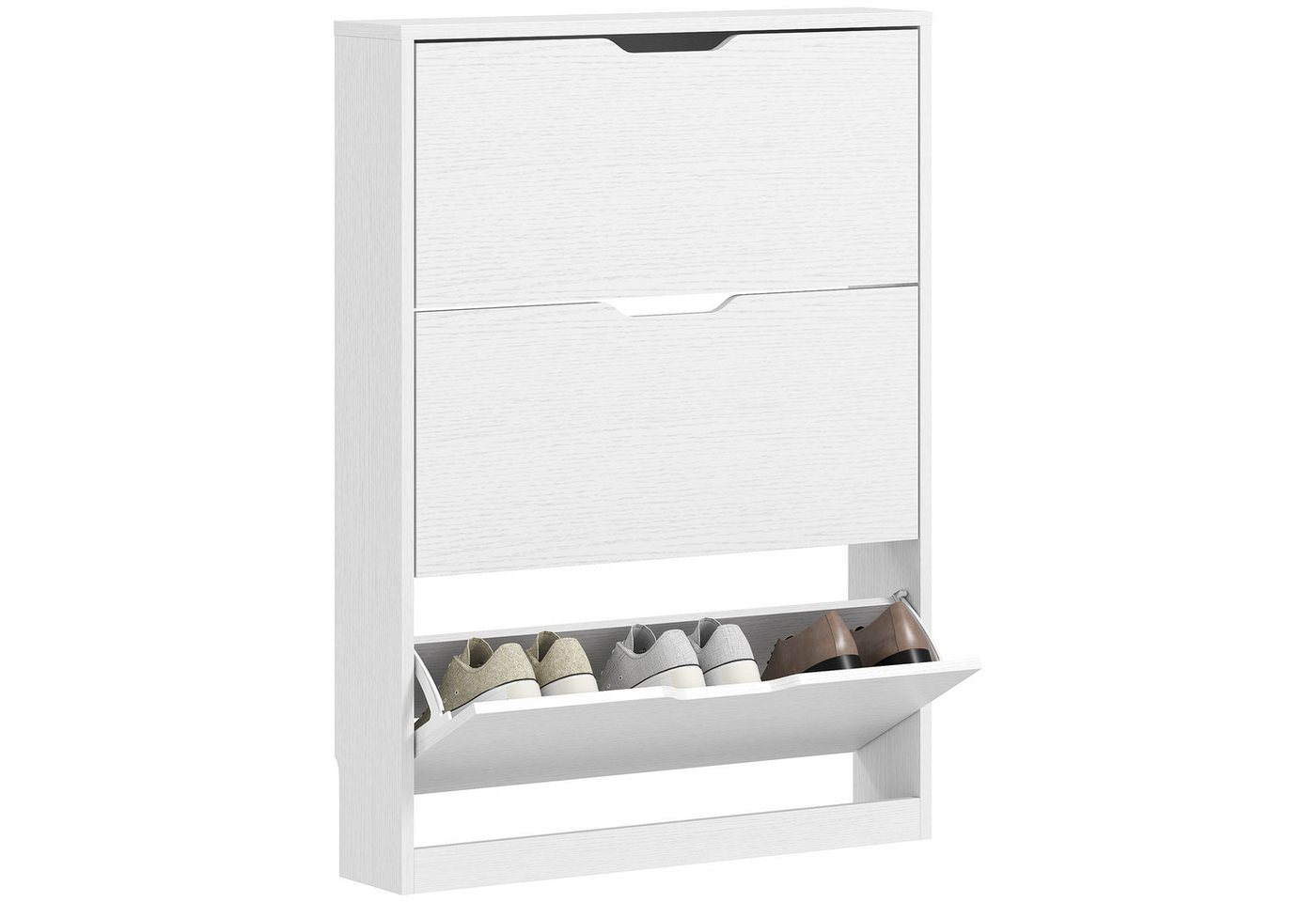 HOMCOM Schuhschrank Schuhregal, Schuhkipper Schmal, 9-12 Paar Schuhe (Schuhkommode für 12 Paar Schuhe, 1-St., für Flur, Eingangsbereich) 80 x 17 x 108 cm, Weiß – Bild 2 von 5