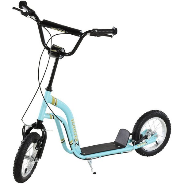 HOMCOM Scooter Kinderroller Tretroller mit verstellbarem Lenker, großen Rädern, 0 km/h, (Kinderroller, 1 tlg., Kinderscooter), für Jungen und Mädchen ab 5 Jahre