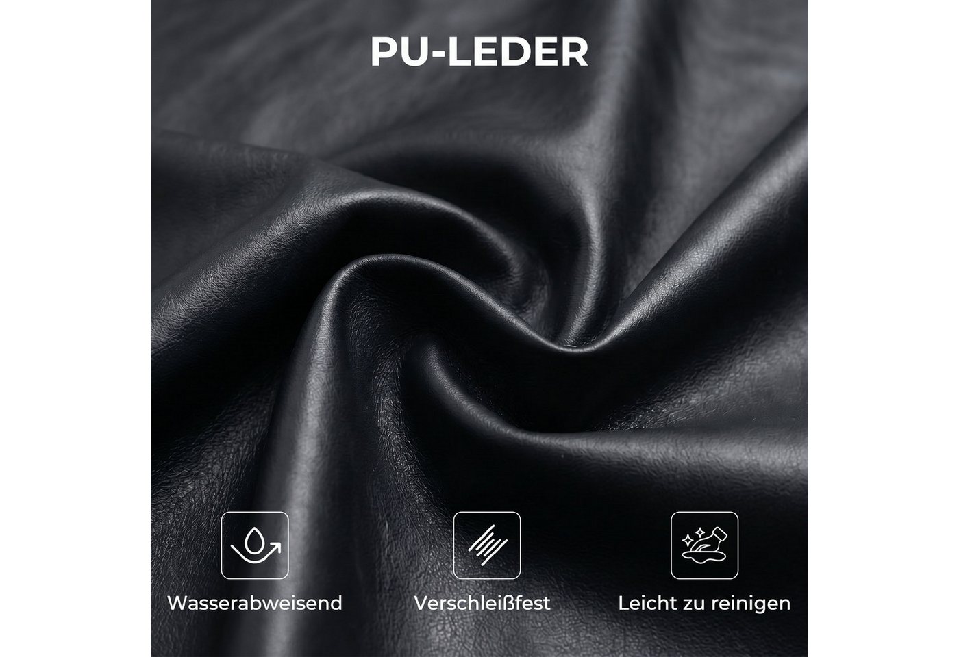 HOMCOM Sessel Loungesessel, Armlehnen, mit Stahlbeinen, aus Kunstleder (Polstersessel, 1-St., Relaxsessel), Knopfheftung, breite Sitzfläche, dicker Schaumstoff – Bild 5 von 5