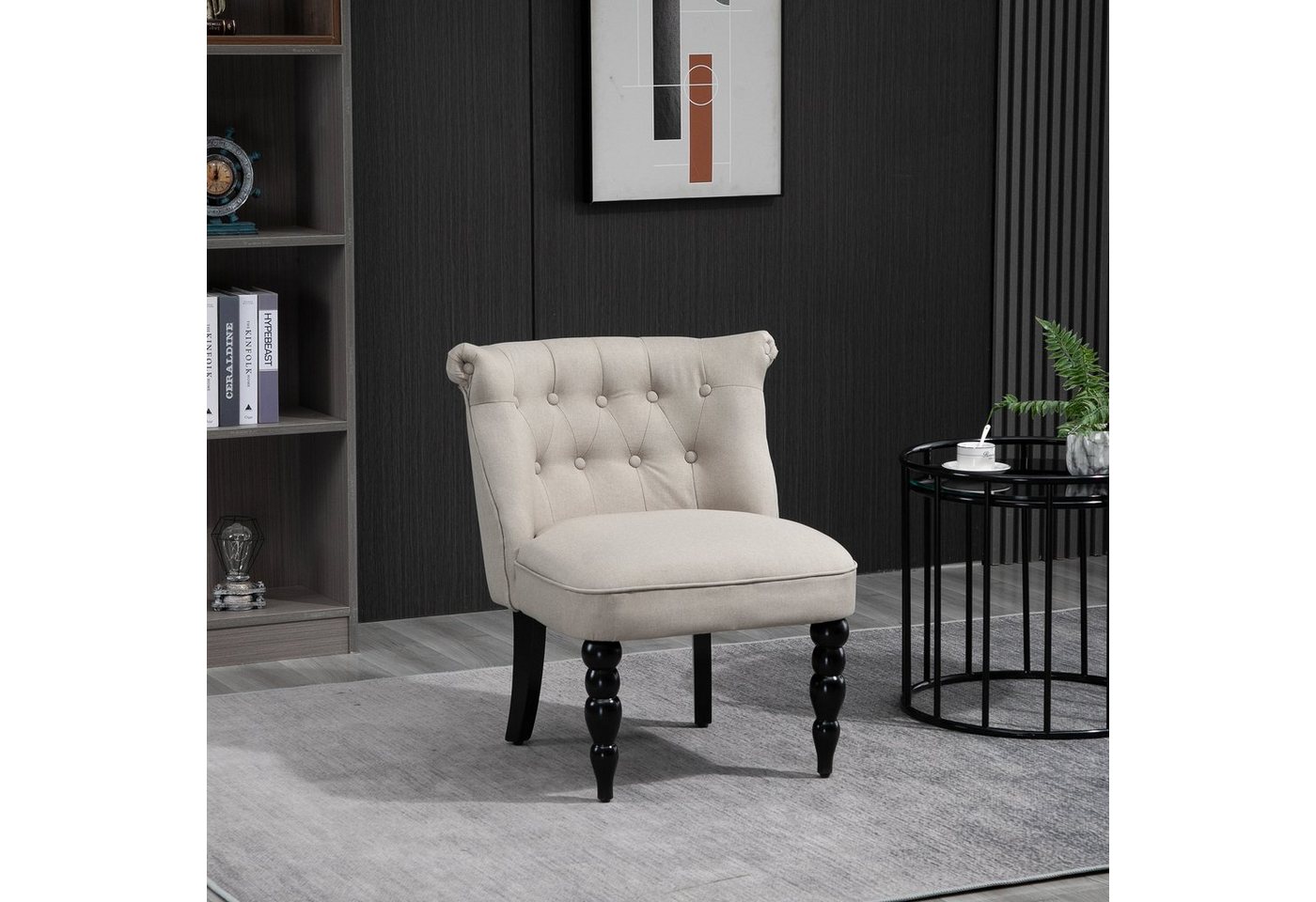 HOMCOM Sessel Polstersessel mit Knopfdesign – Bild 3 von 5