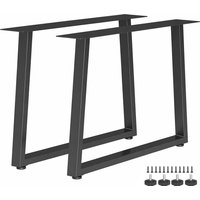 HOMCOM Set 2 Trapez-Tischbeine aus Stahl, Möbelfüße mit 12 Löchern, 12 Schrauben und 4 verstellbaren Füßen, Industriestil, Tragkraft 75 kg, für Bank, Couchtisch