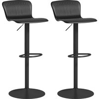 HOMCOM Set mit 2 Barhockern, höhenverstellbare Barhocker mit drehbarer Sitzfläche aus Polypropylen, Rückenlehne und Fußstütze, Barhocker Küche, Esszimmer, Theke