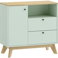HOMCOM Sideboard, Aufbewahrungsmöbel mit Tür, 2 Schubladen, offenes Fach und verstellbares Regal, moderner Stil, Sideboard für Esszimmer und Küche, 80 x 35 x 76