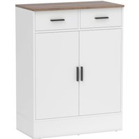 HOMCOM Sideboard mit 2 Schubladen und 2-türigem Schrank, Modernes Küchenmöbel mit verstellbarem Regal, Sideboard/Bufett für Wohnzimmer, Esszimmer und Diele, 68.