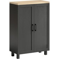 HOMCOM Sideboard mit 2 Türen, schmales Sideboard für Wohnzimmer, Küchenschrank mit verstellbarem Einlegeboden, für Küche, Flur, Schlafzimmer, 60x30x90 cm, Schwa