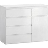 HOMCOM Sideboard, Aufbewahrungsschrank mit 5 Schubladen, verstellbares Fach und Soft-Close-Tür, moderner Stil, Sideboard für Esszimmer und Küche, 100 x 40 x 80 